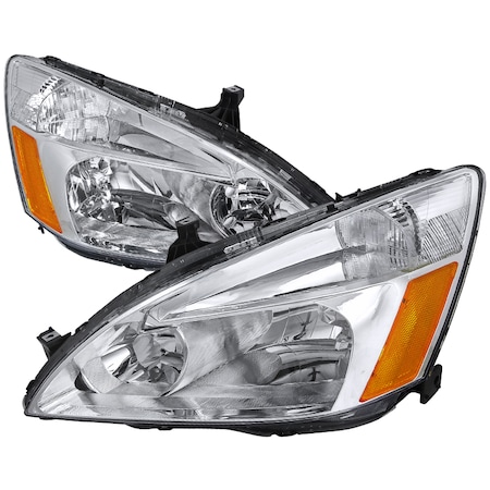 Spec-D Tuning 03-08 Honda Accord Euro Headlights Chrome Housing 2LH-ACD03-RS